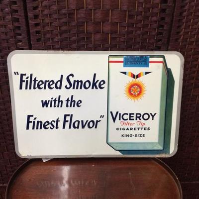 Vintage Metal Embossed Viceroy Cigarette Adverising Sign