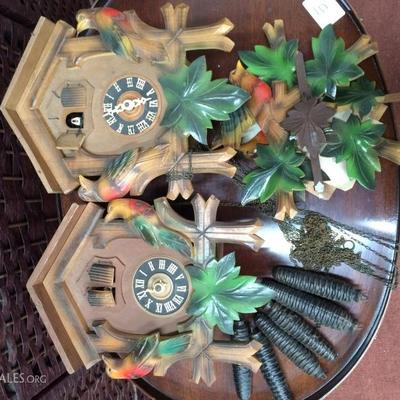 2 Cuckoo Clocks for Parts