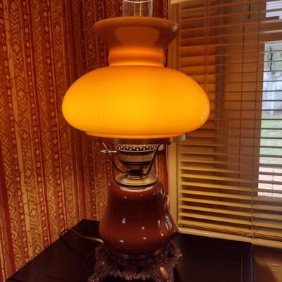 Gone with the Wind Style Table Top Hurricane Lamp