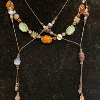 2 dangling necklace & 1 multi color