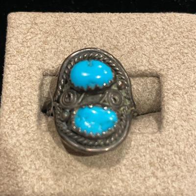 Native design Turquoise sterling ring