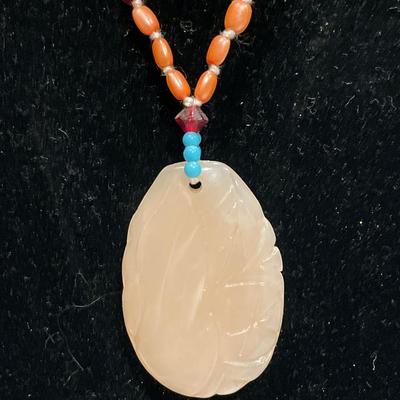 2 sunny tangerine color necklaces
