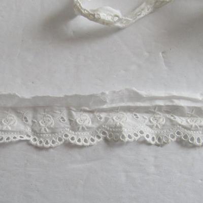 Lot of Embroidered Panels and Lace Trim and Antique Lace Collar