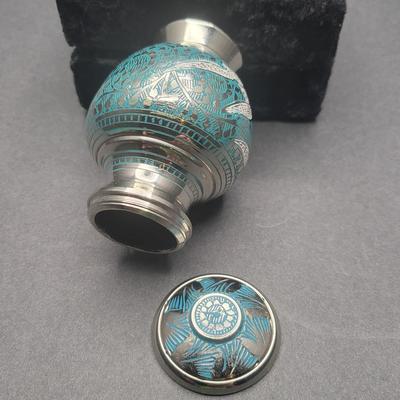 Small Metal Urn in Velvet Box