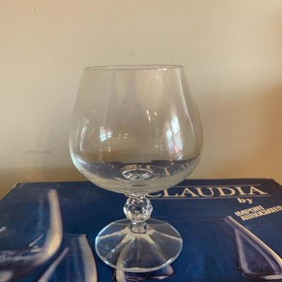 6 VINTAGE Bohemia Crystal Brandy Glasses Claudia by Import Association