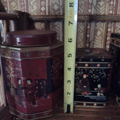 Collection of Four Asian Design Tins