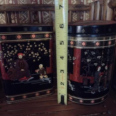 Collection of Four Asian Design Tins