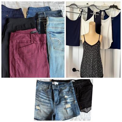 Lot Womenâ€™s Jeans, Pants, Tank Tops, Shorts Sz SM
