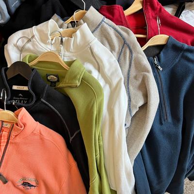Lot of 10 Tommy Bahama Menâ€™s Half Zip Sweatshirts XL