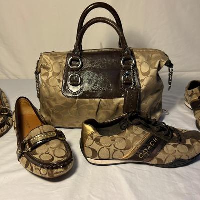 Coach Signature Collection - Satchel Bag Plus Two Pairs of Shoes (PC-RG)