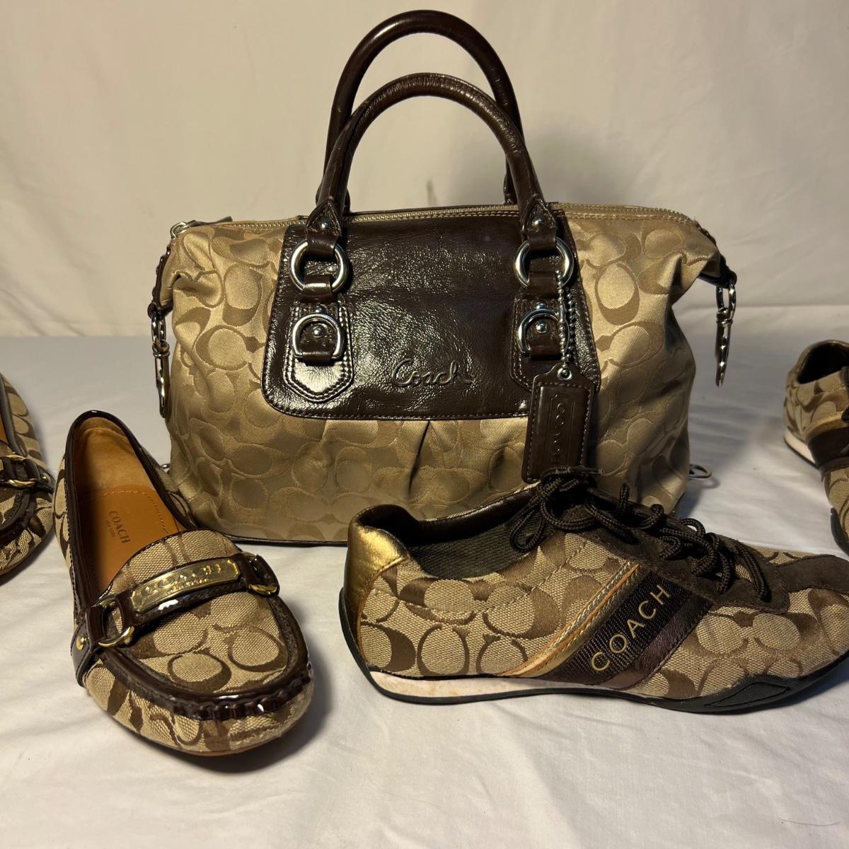 Coach Signature Collection Satchel Bag Plus Two Pairs of Shoes PC RG EstateSales