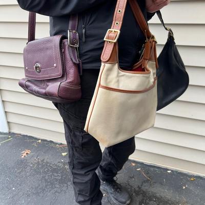 Three Coach Purses - Two Leather & One Canvas (PC-RG)