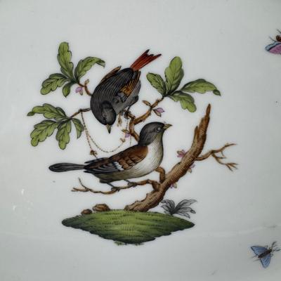 845 Herend Rothschild Bird Oval Serving Tray