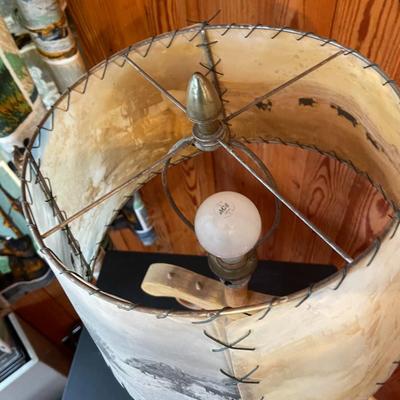 Primitive Lamp with Cow Shade
