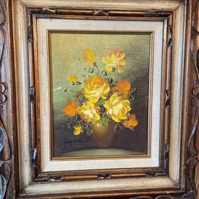 Oil on Wood Framed Painting Signed 