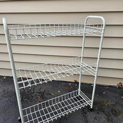 Three White Wire Frame Racks (G-JS)
