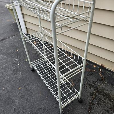 Three White Wire Frame Racks (G-JS)