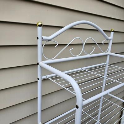 Three White Wire Frame Racks (G-JS)