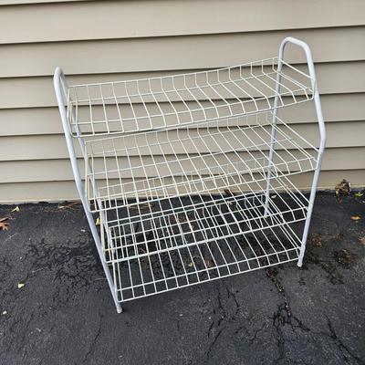 Three White Wire Frame Racks (G-JS)