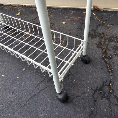 Three White Wire Frame Racks (G-JS)