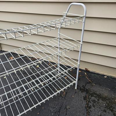 Three White Wire Frame Racks (G-JS)
