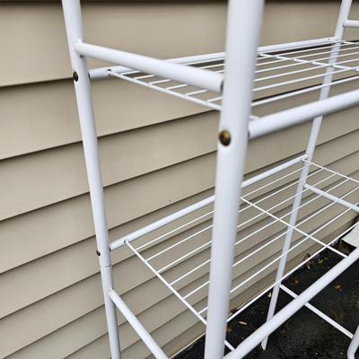 Three White Wire Frame Racks (G-JS)
