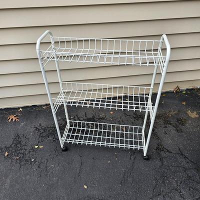 Three White Wire Frame Racks (G-JS)
