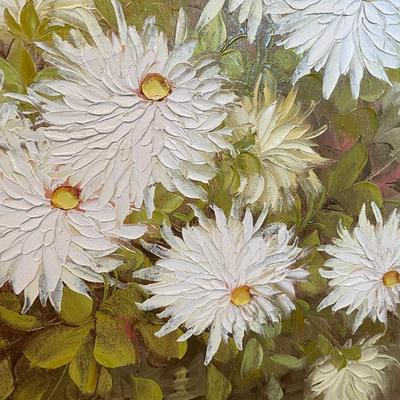 Oil on Canvas Floral Framed Painting Signed "Robert Cox"