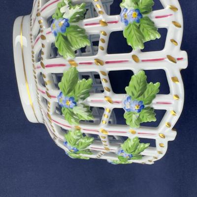 849 Vintage Herend Reticulated Porcelain Bowl