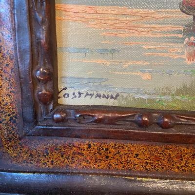 Oil on Canvas Boat Painting Signed "Costmann"