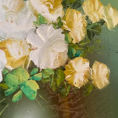 Oil on Canvas Floral Framed Painting Signed "B Therber"