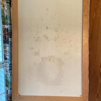 Oil on Canvas Floral Framed Painting Signed "B Therber"