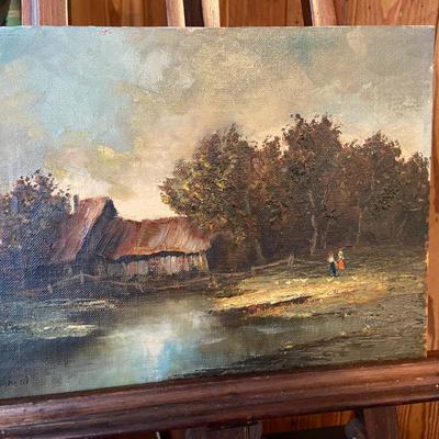 Oil on Canvas Painting Signed