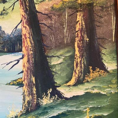 Eddie Two Bulls Original Painting on Wood - River