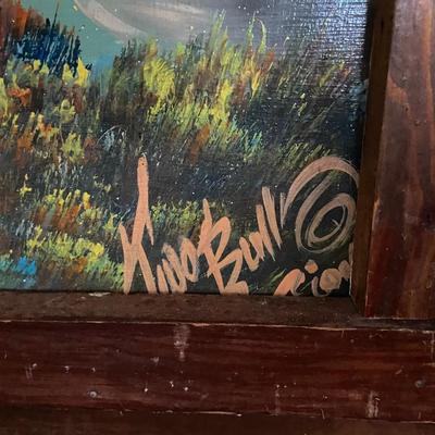 Eddie Two Bulls Original Painting on Wood - Greetings