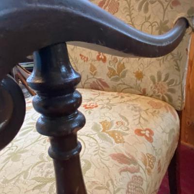 Antique Floral Upholstery Chair (Good Condition)
