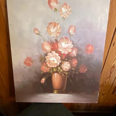 Original Oil Floral Painting Signed Robert Cox