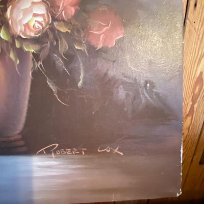 Original Oil Floral Painting Signed Robert Cox