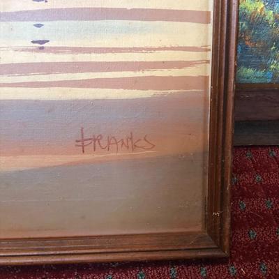 Sunset Harbor Painting Signed Franks