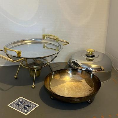 Vintage Stainless Chafing Dish Buffet Set