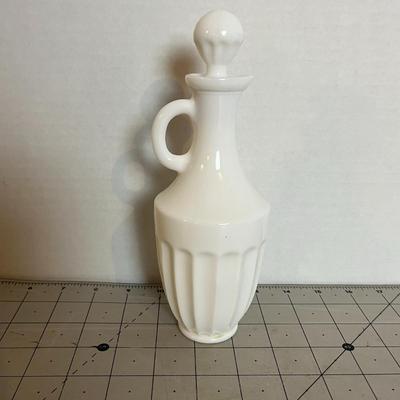 Vintage Milk Glass Pitcher and Greek Goddess Decanter