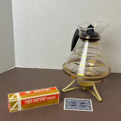 Vintage Glass Carafe and Warmer Candles