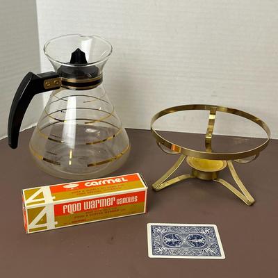 Vintage Glass Carafe and Warmer Candles