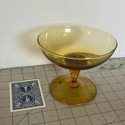 Vintage Yellow Glass Candy Dish