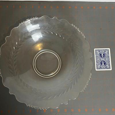 Vintage Etched Clear Glass Candy Dish