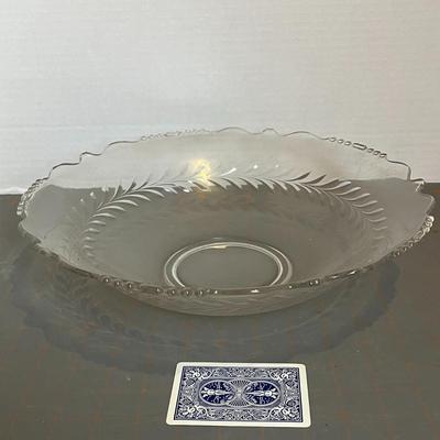 Vintage Etched Clear Glass Candy Dish