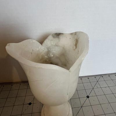 Vintage Genuine Alabaster Hand Carved Italian Vase