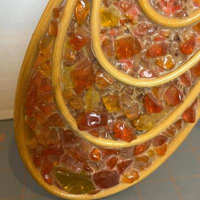 Vintage Wood & Glass Wall Flower