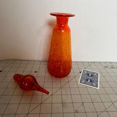 Vintage Crackled Glass Decanter