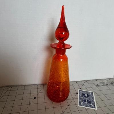 Vintage Crackled Glass Decanter